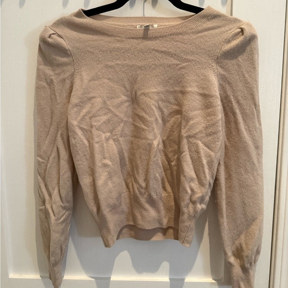 Joie Puff Sleeve Tan Sweater - Picture 1 of 3